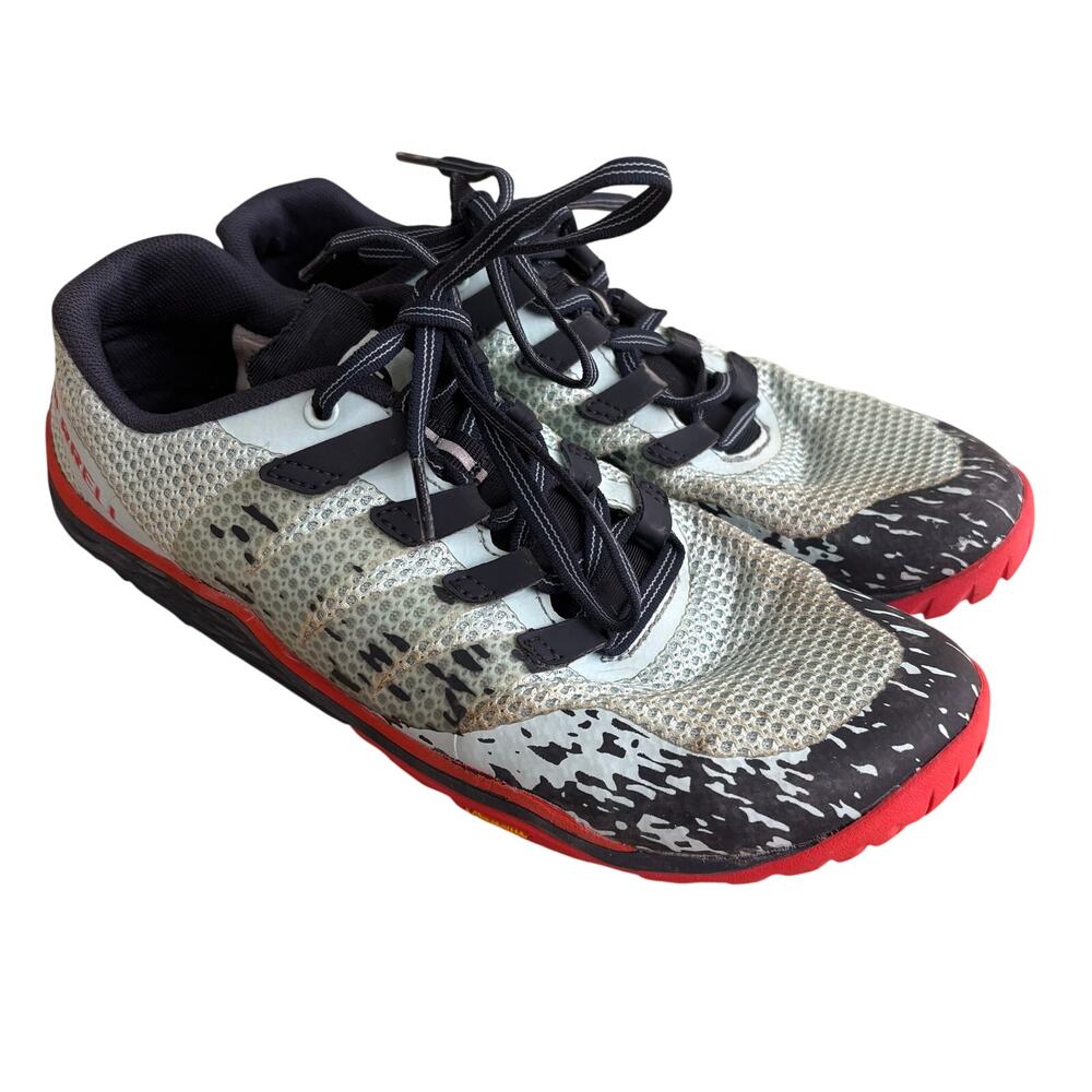 Merrill Trail Glove Women’s 5 Running Hiking Blue Camo Shoes Vibram 7.5 J19998